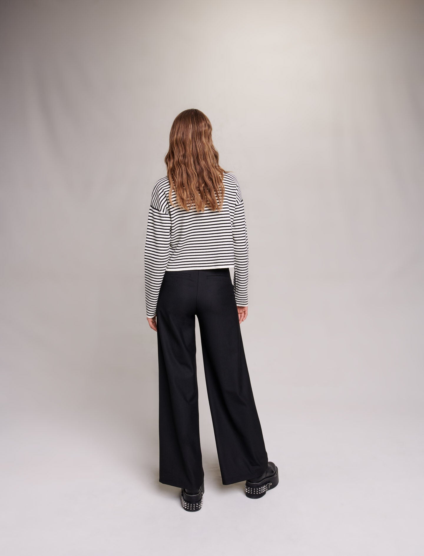Black  -flared trousers