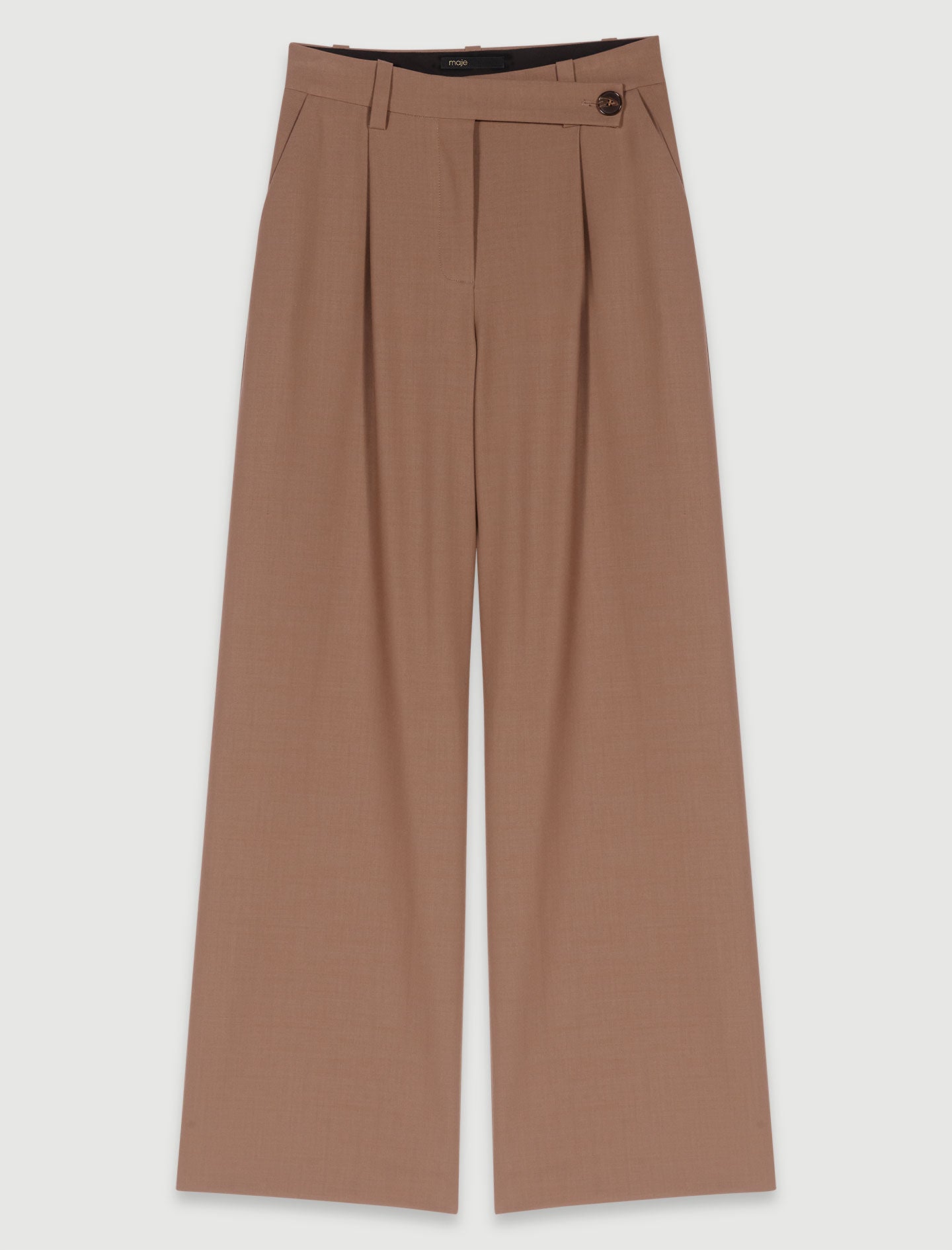 Camel-wide-leg trousers