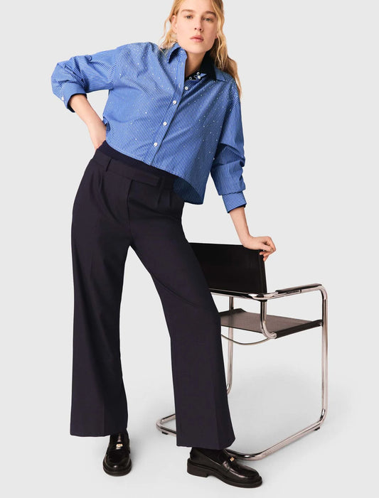 Wide-leg suit trousers Black