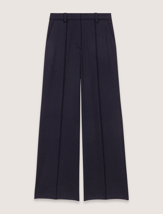 Navy-Suit trousers with pintucks