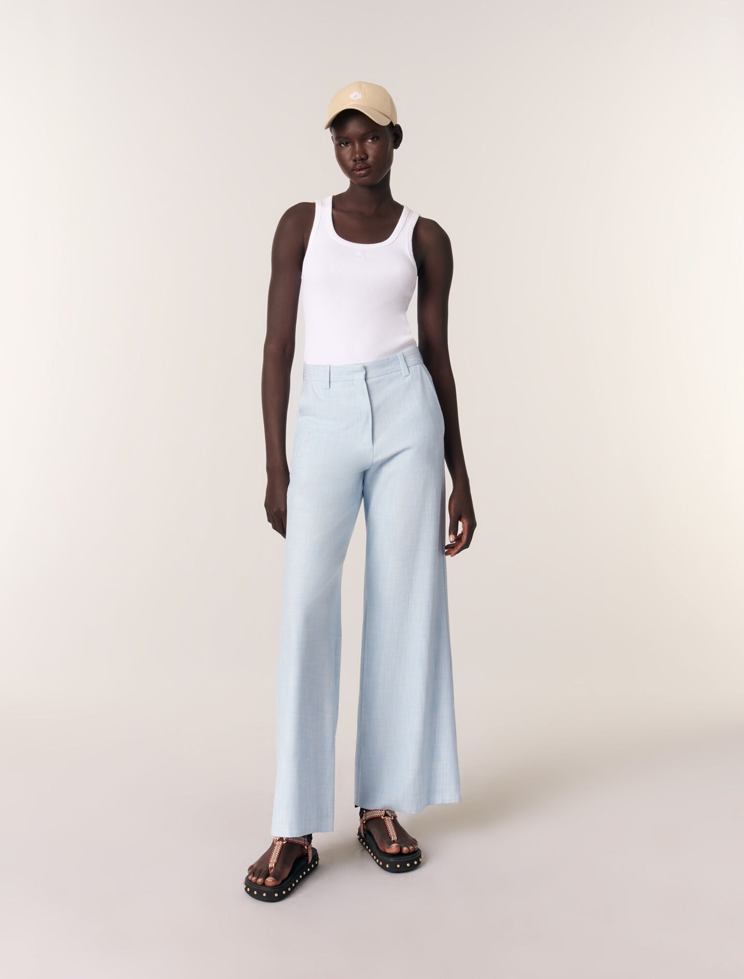 Blue featured Wide-leg suit trousers