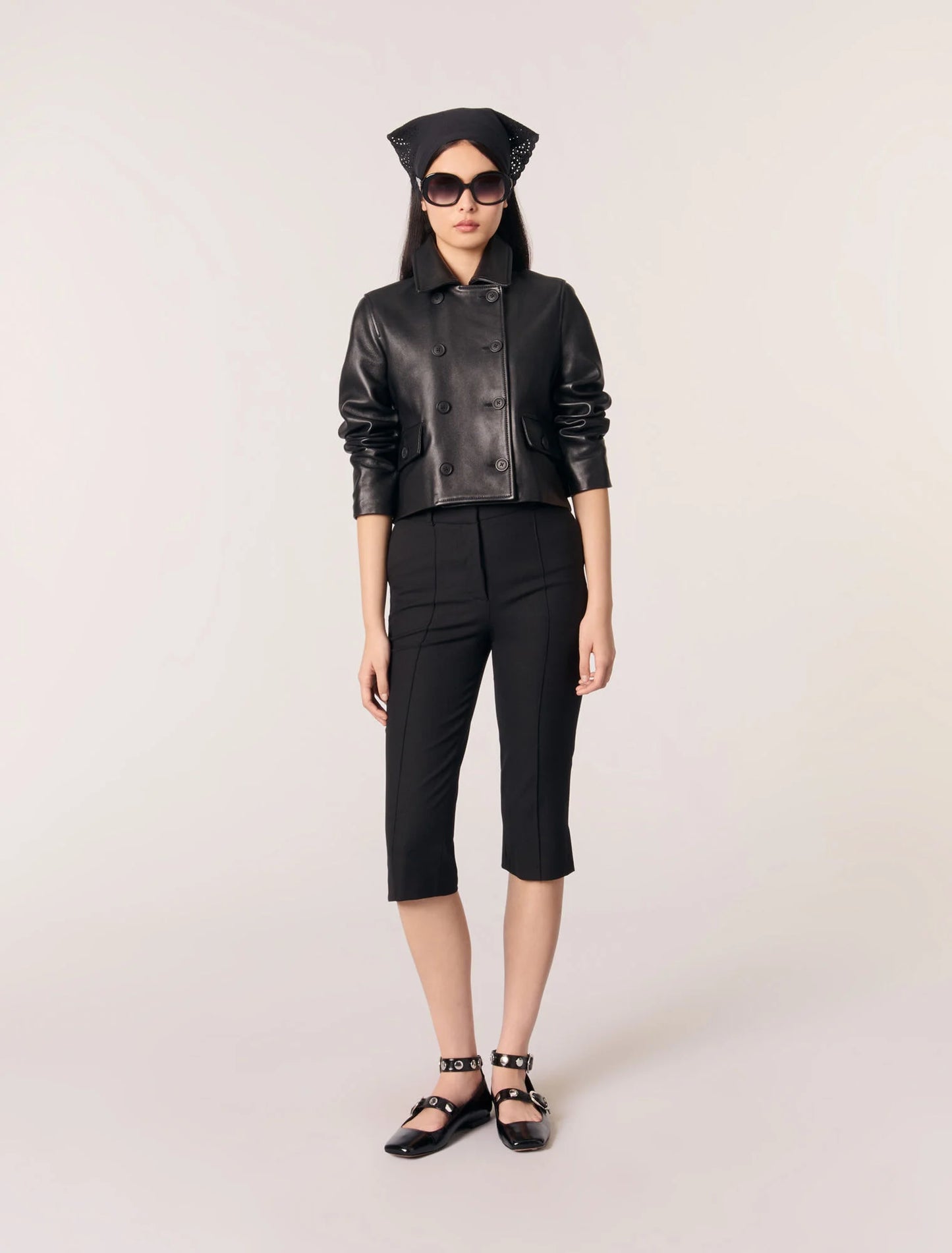 Black-featured-Capri Suit Trousers
