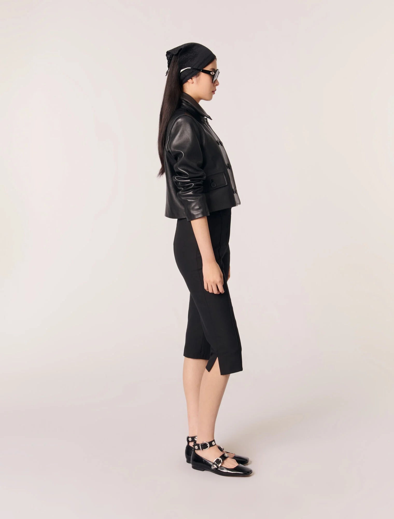 Black-Capri Suit Trousers