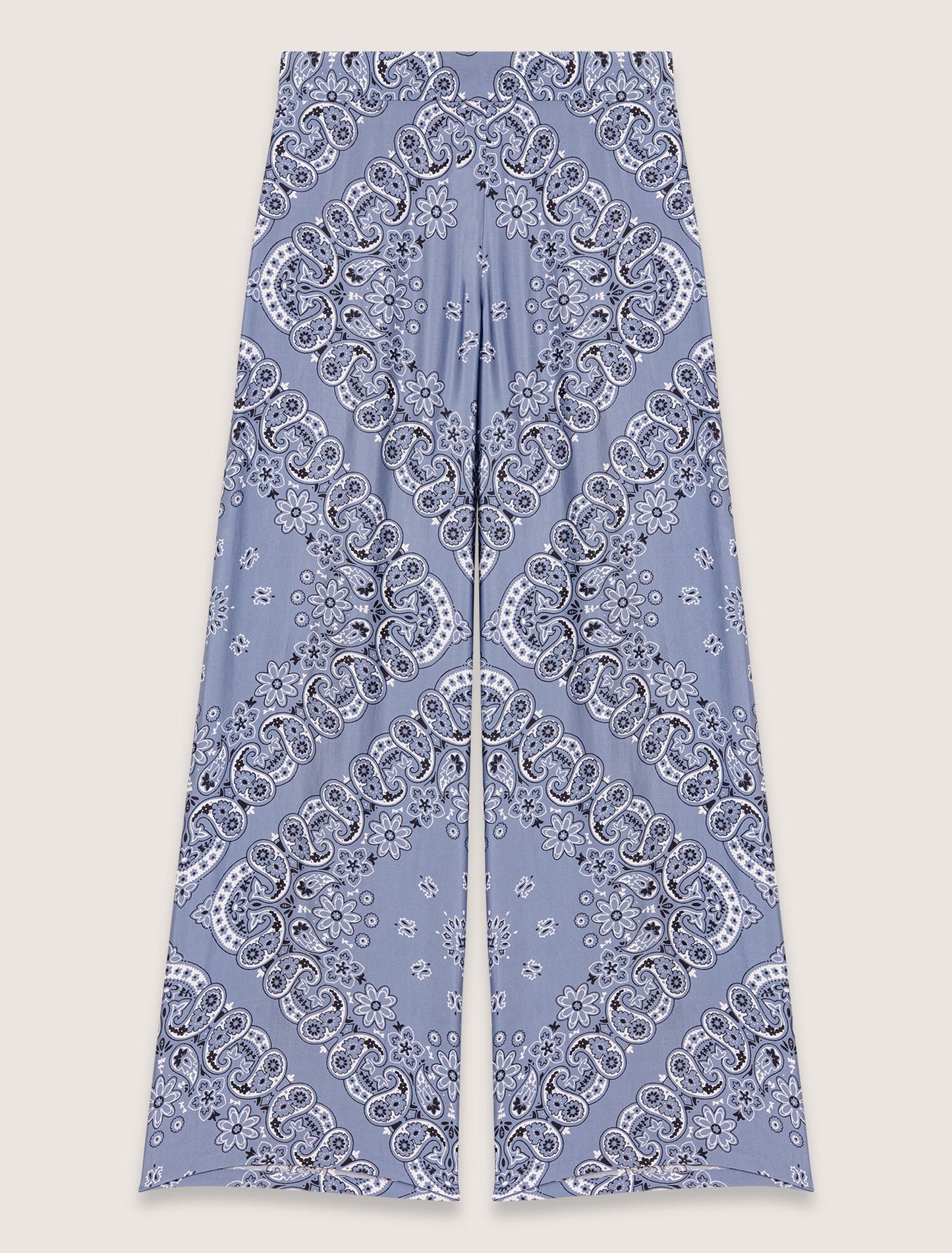 Blue Bandana Print-Flowing patterned trousers