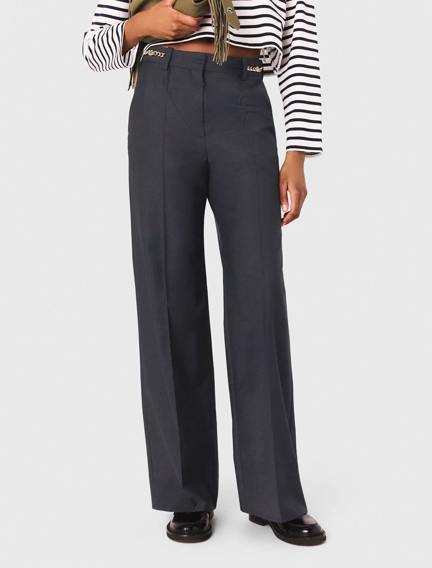 Suit trousers with chain detail
