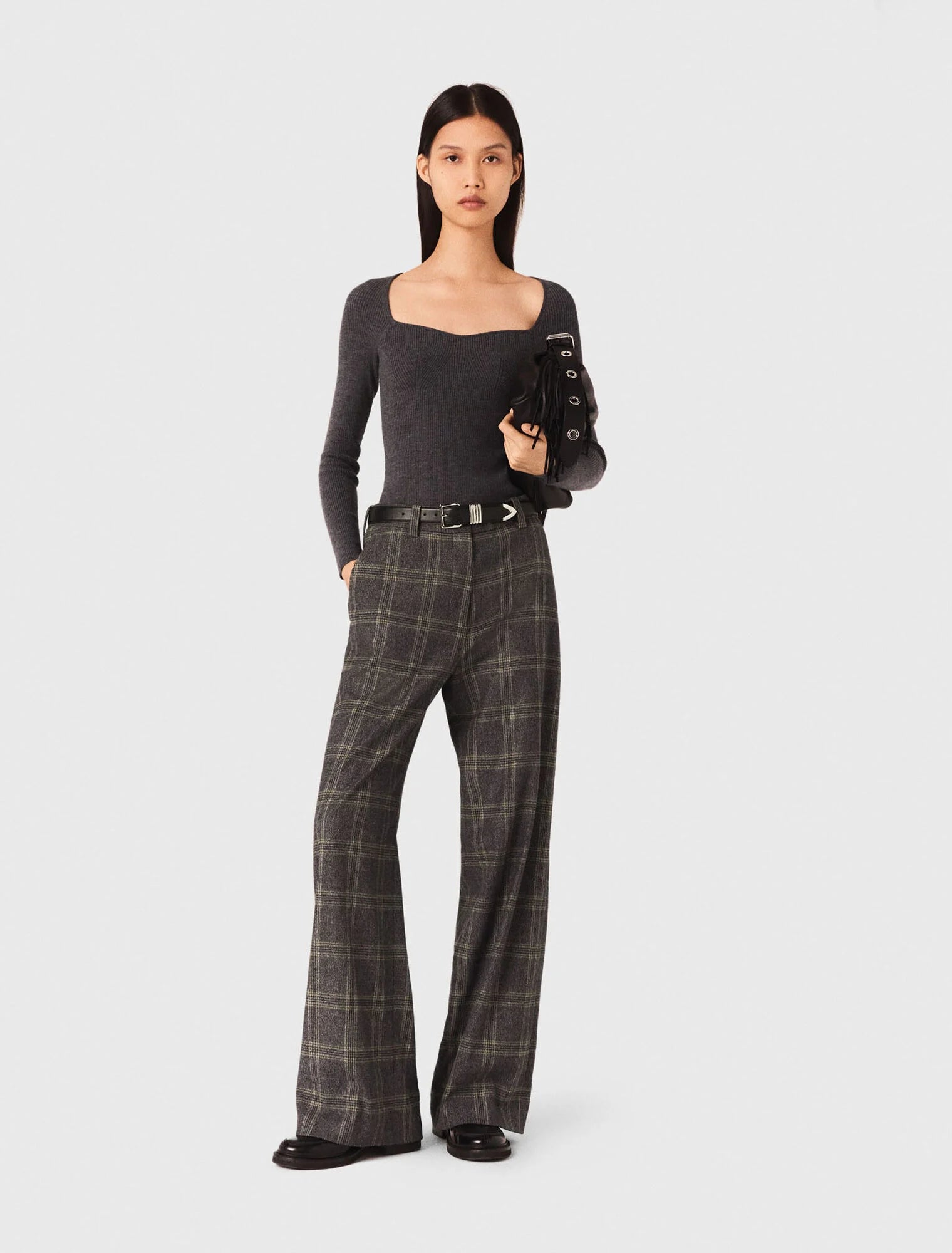 Checked suit trousers