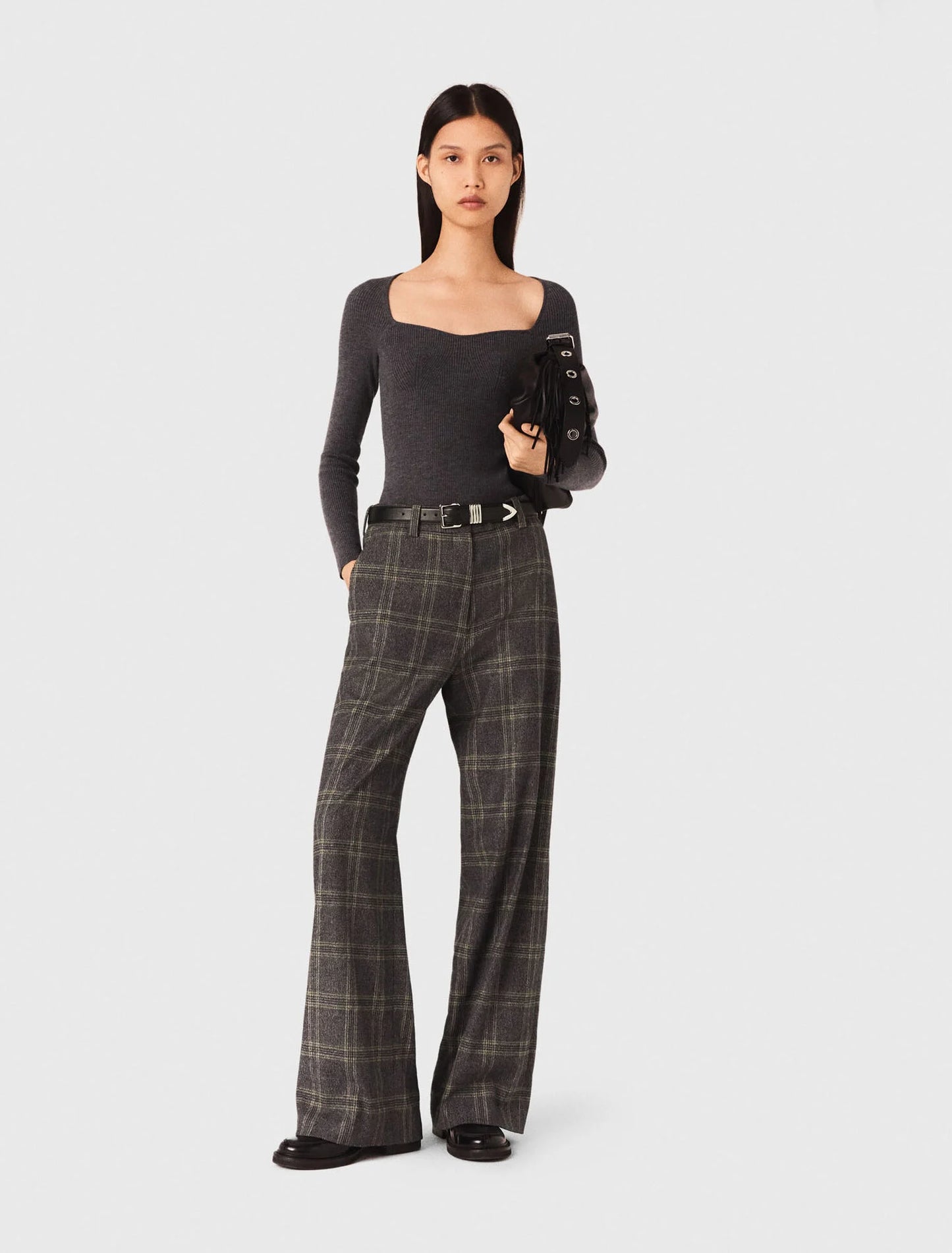 Checked suit trousers
