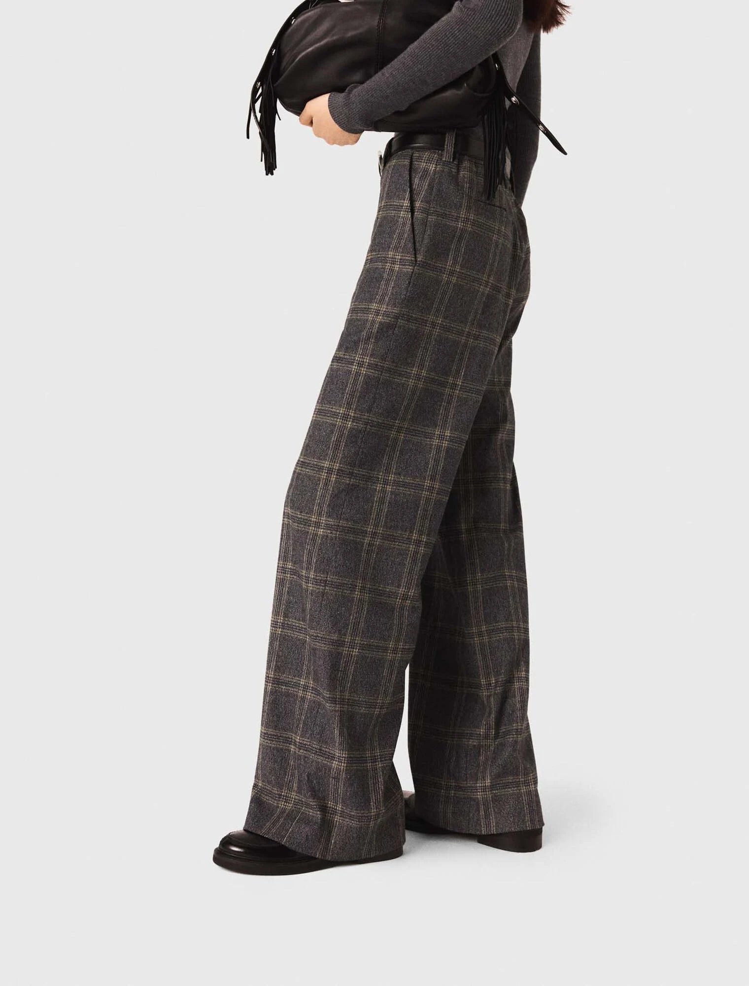 Checked suit trousers