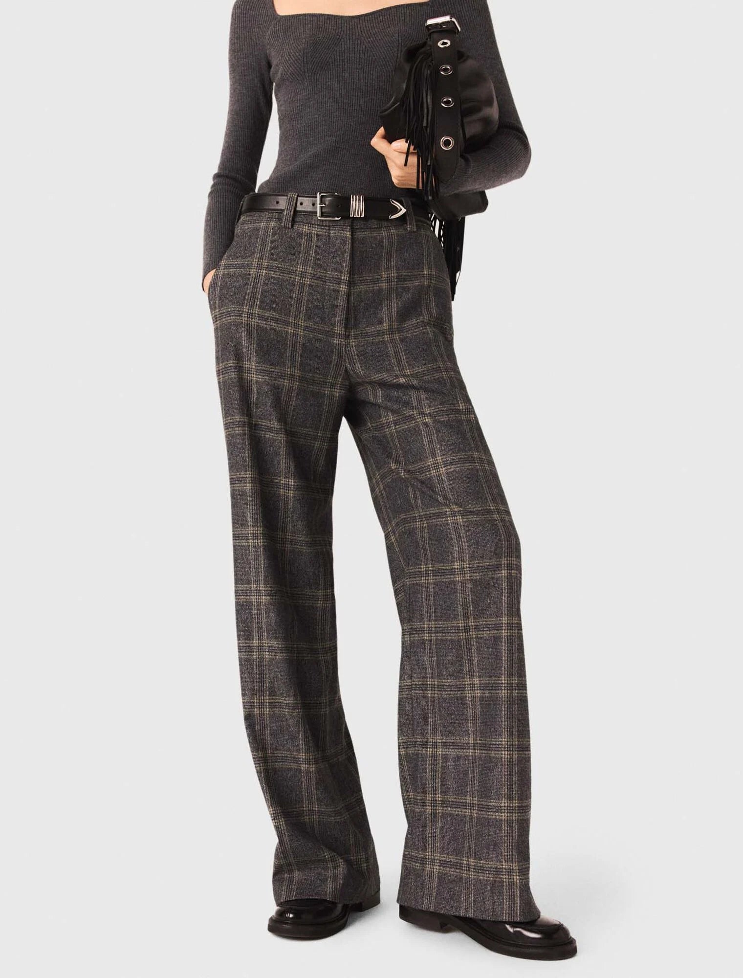 Checked suit trousers