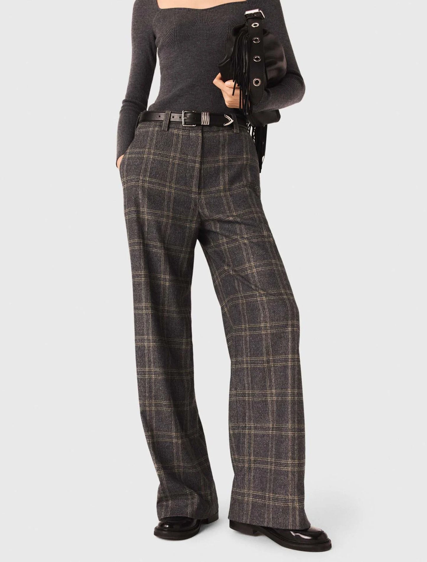 Checked suit trousers