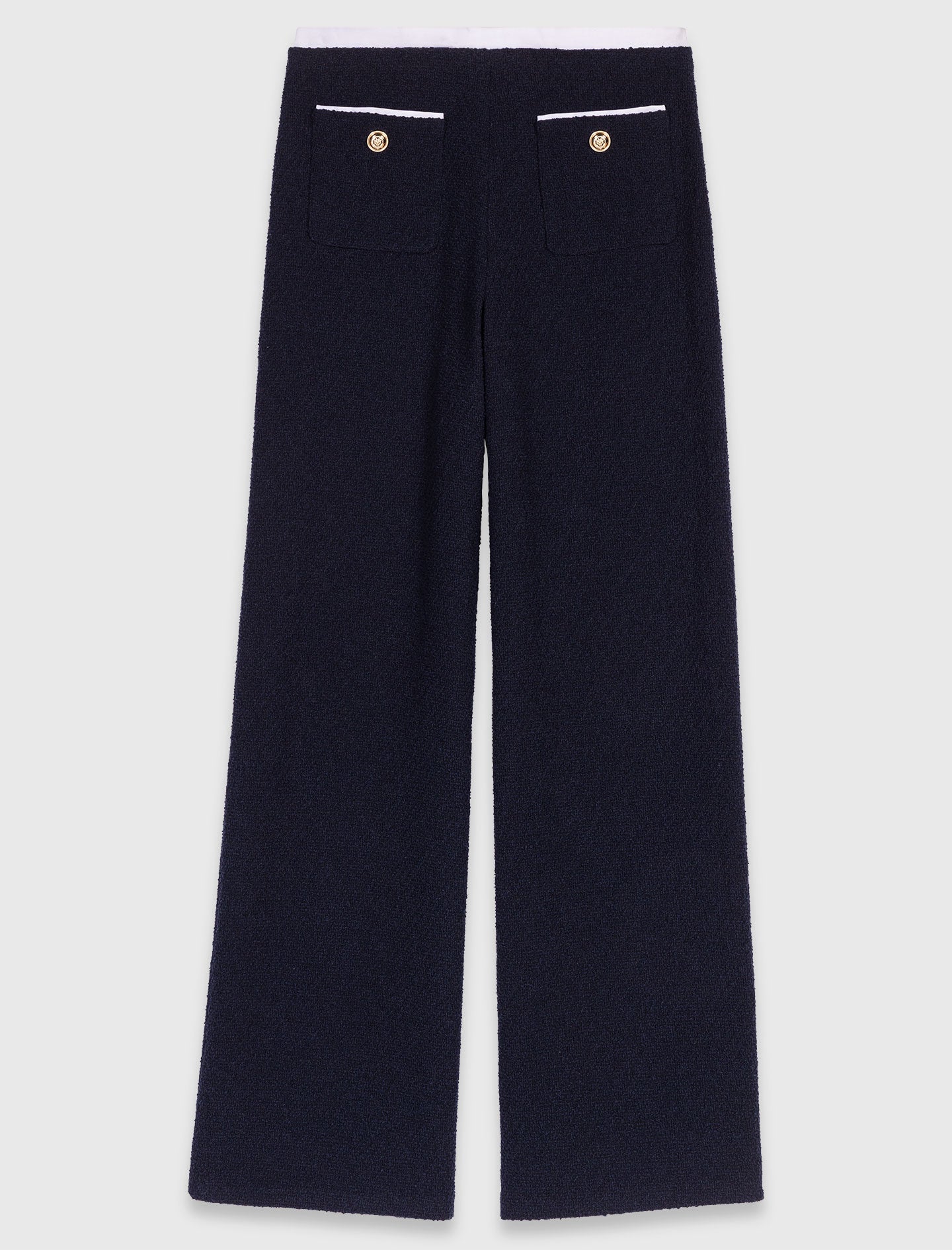 Straight-leg tweed trousers