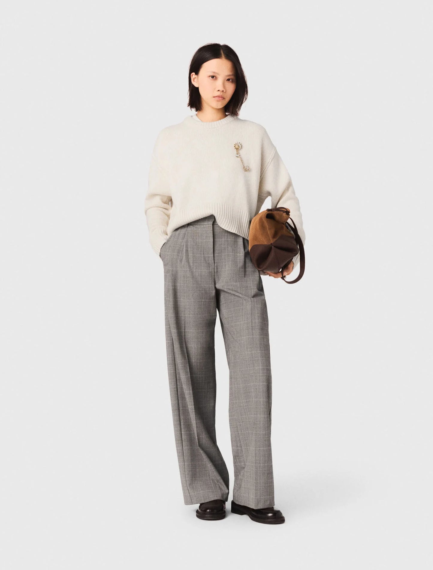 Checked Suit Trousers Grey