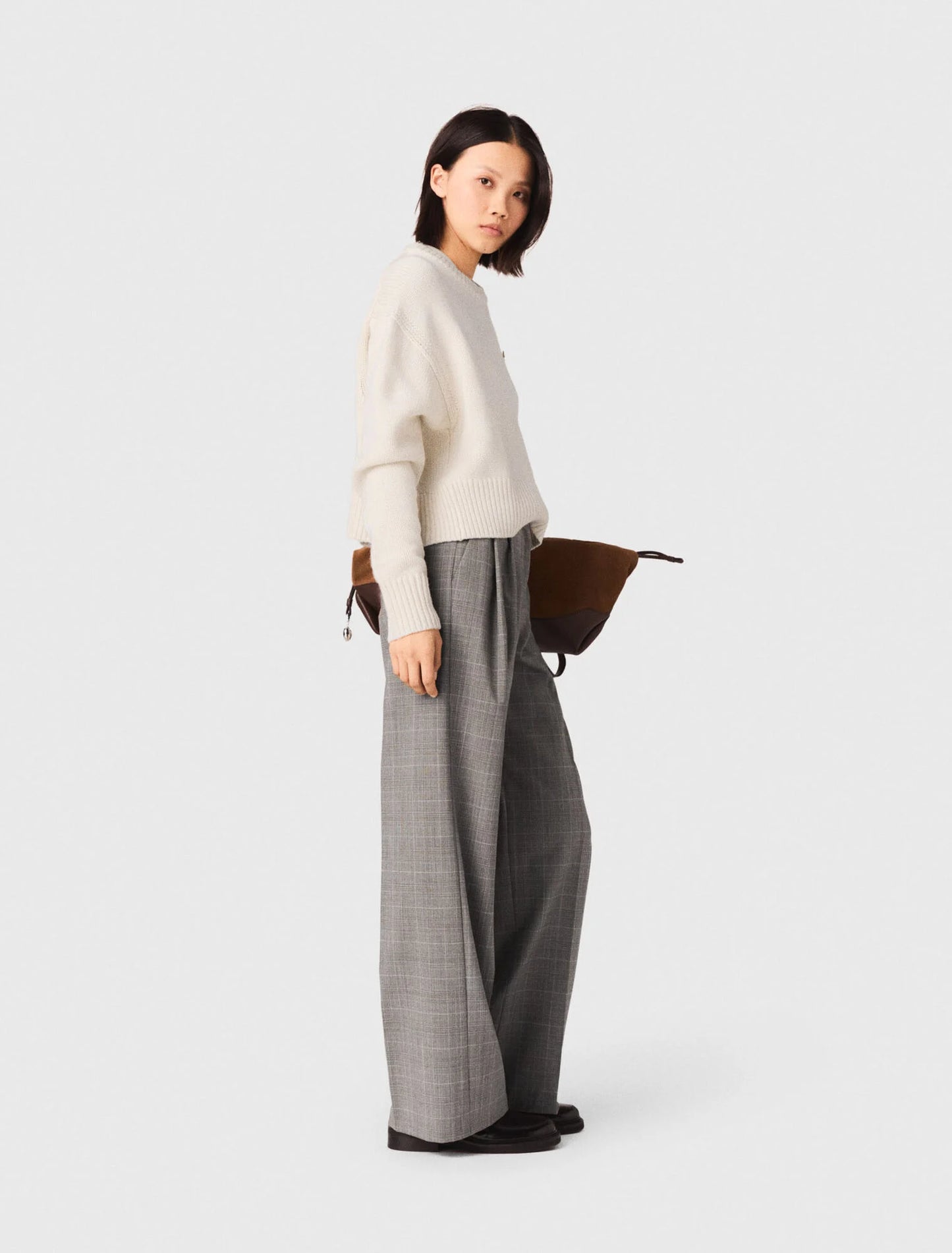 Checked Suit Trousers Grey