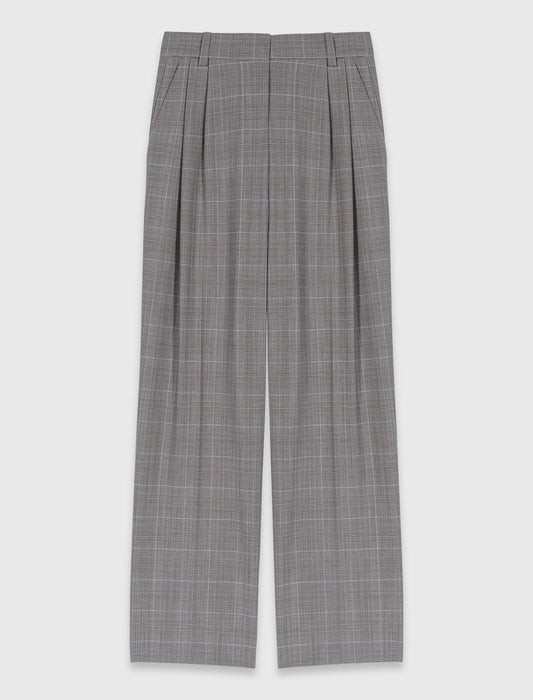 Checked Suit Trousers Grey
