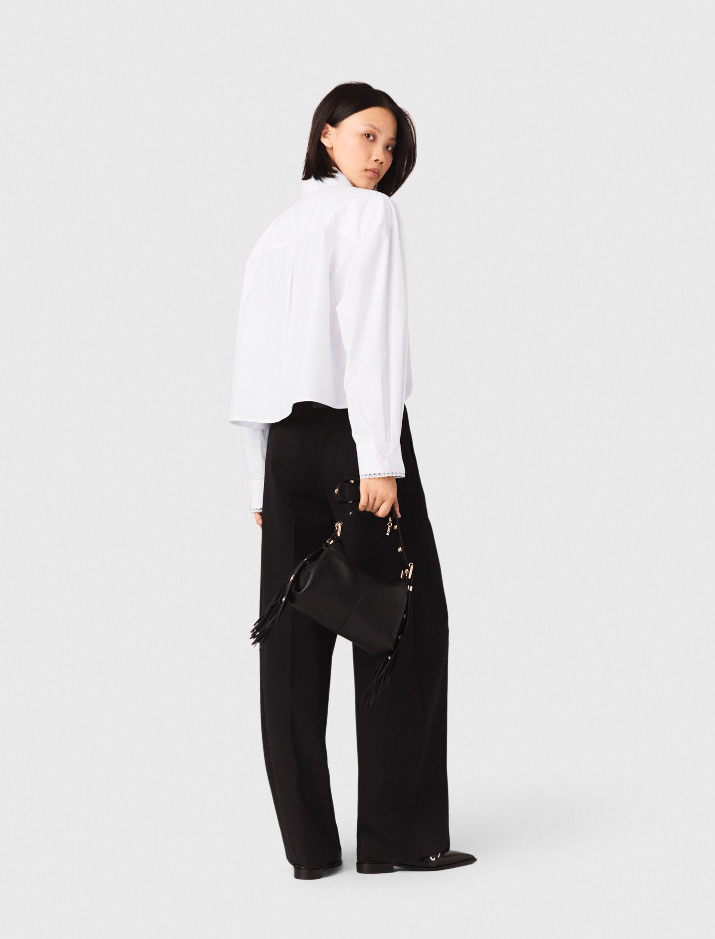 Balloon Suit Trousers BLACK