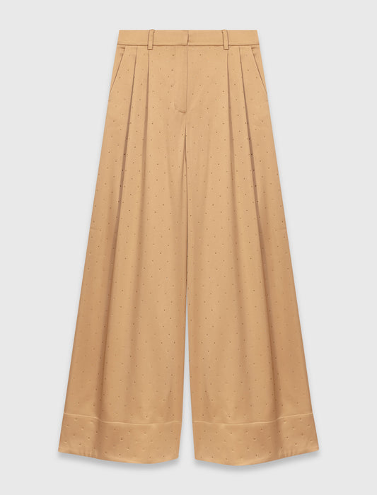 Rhinestone satin trousers