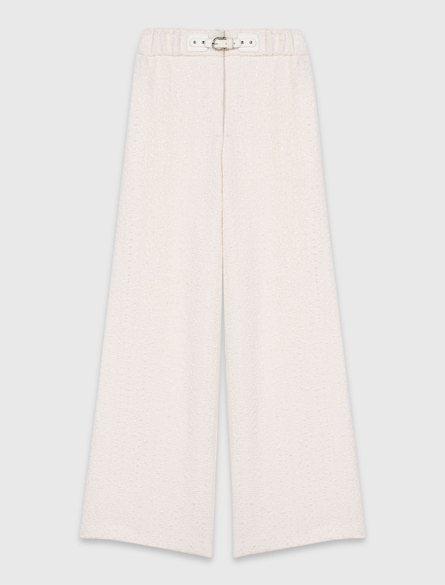 Wide-Leg Tweed Trousers ECRU