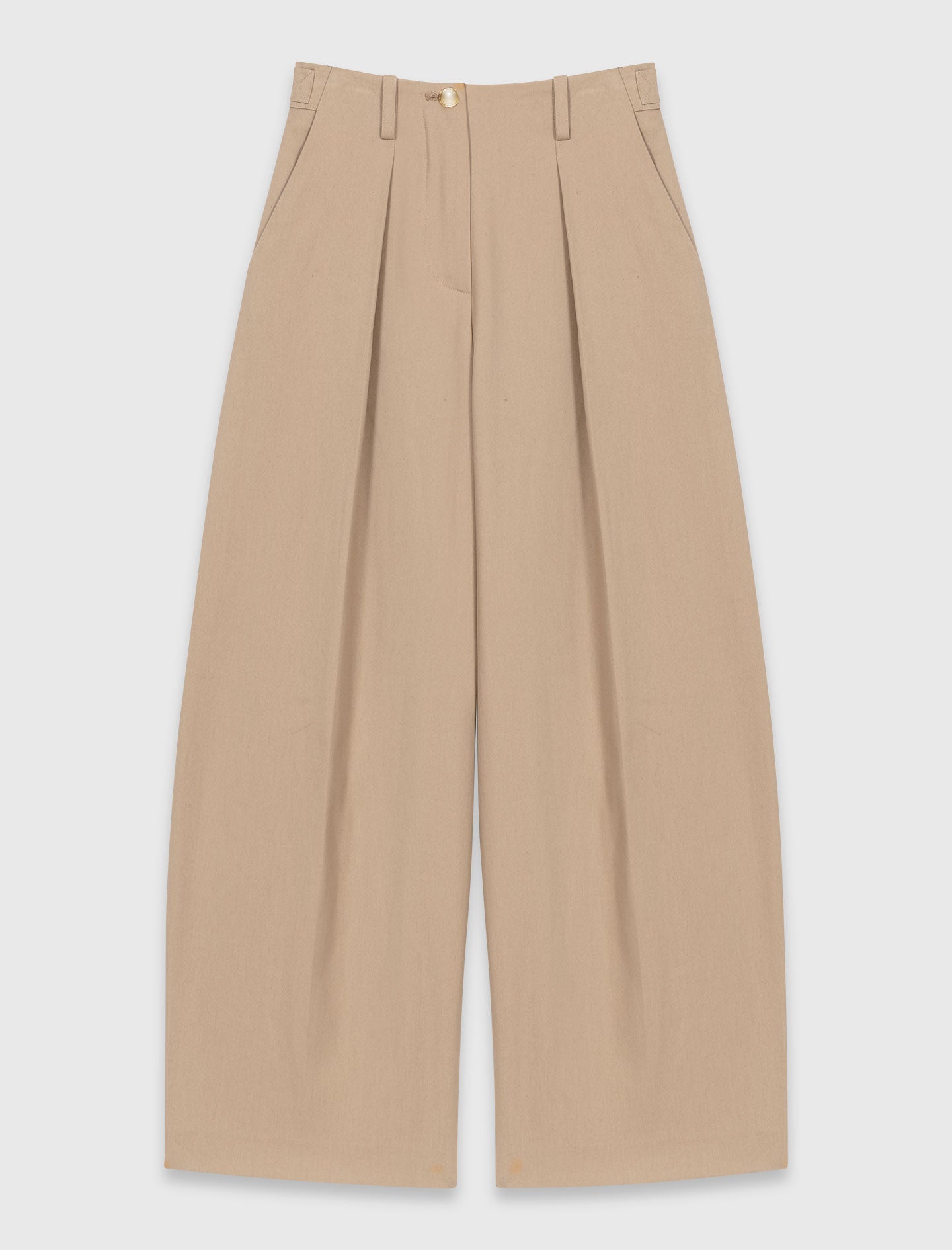 Cotton Balloon Trousers Mastic Beige