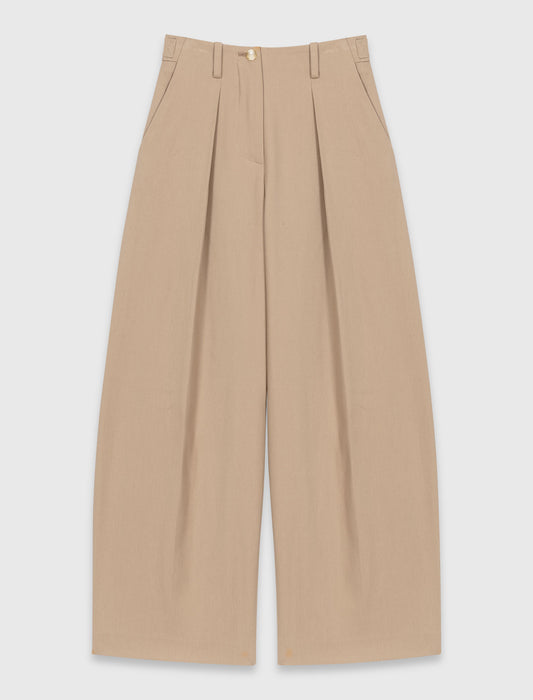 Cotton Balloon Trousers Mastic Beige