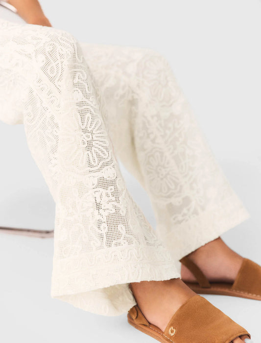 Guipure Lace Trousers Ecru
