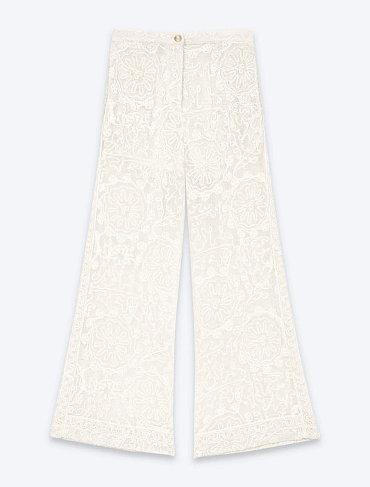 Guipure Lace Trousers Ecru