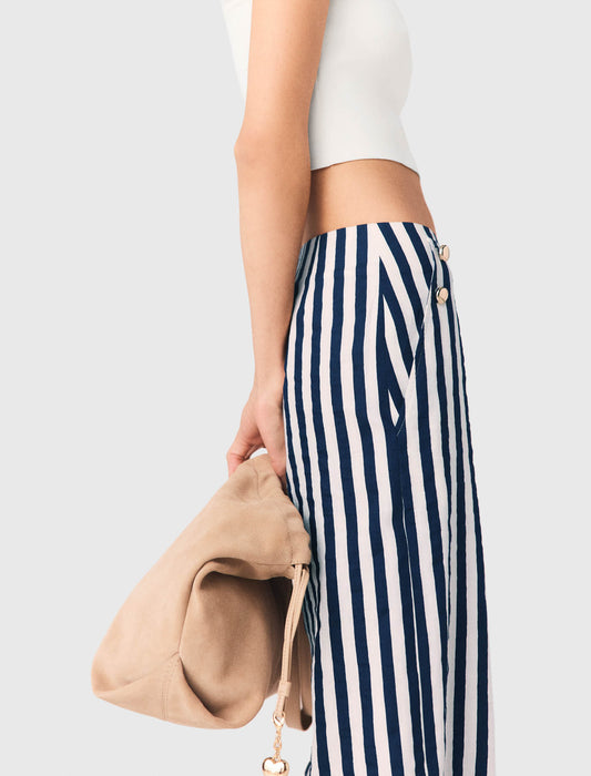 Linen Blend Sailor Trousers White/Blue