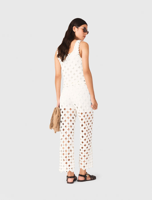 Crochet Trousers With Mirrors White