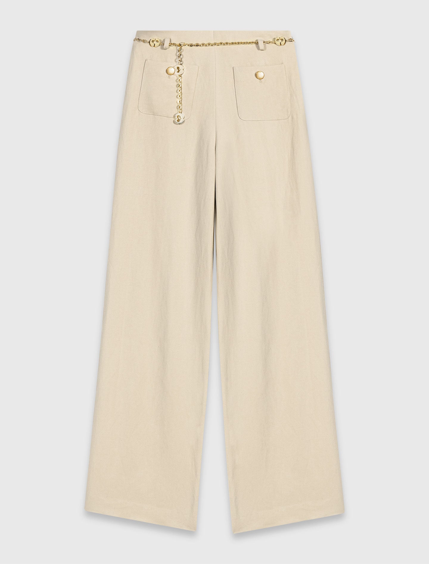 Linen blend suit trousers Beige