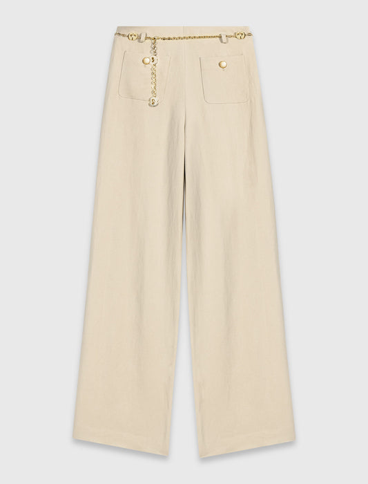 Linen blend suit trousers Beige