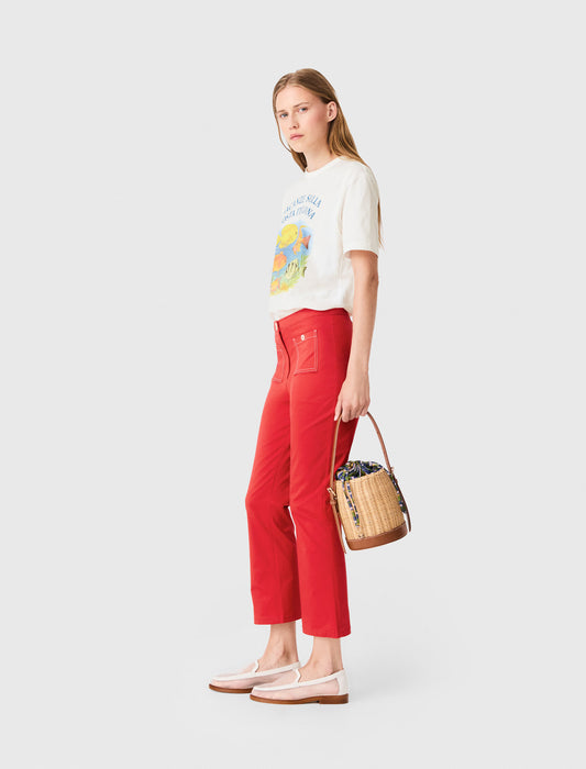 Cotton Capri trousers Red