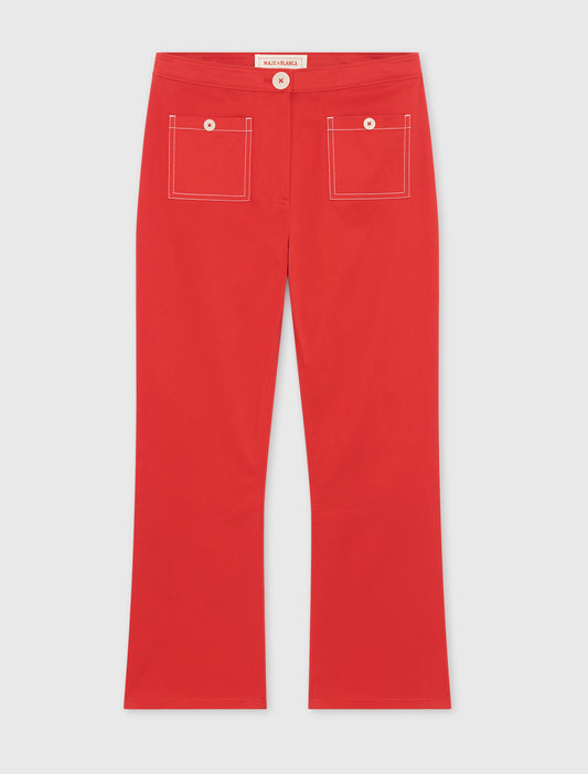 Cotton Capri trousers Red