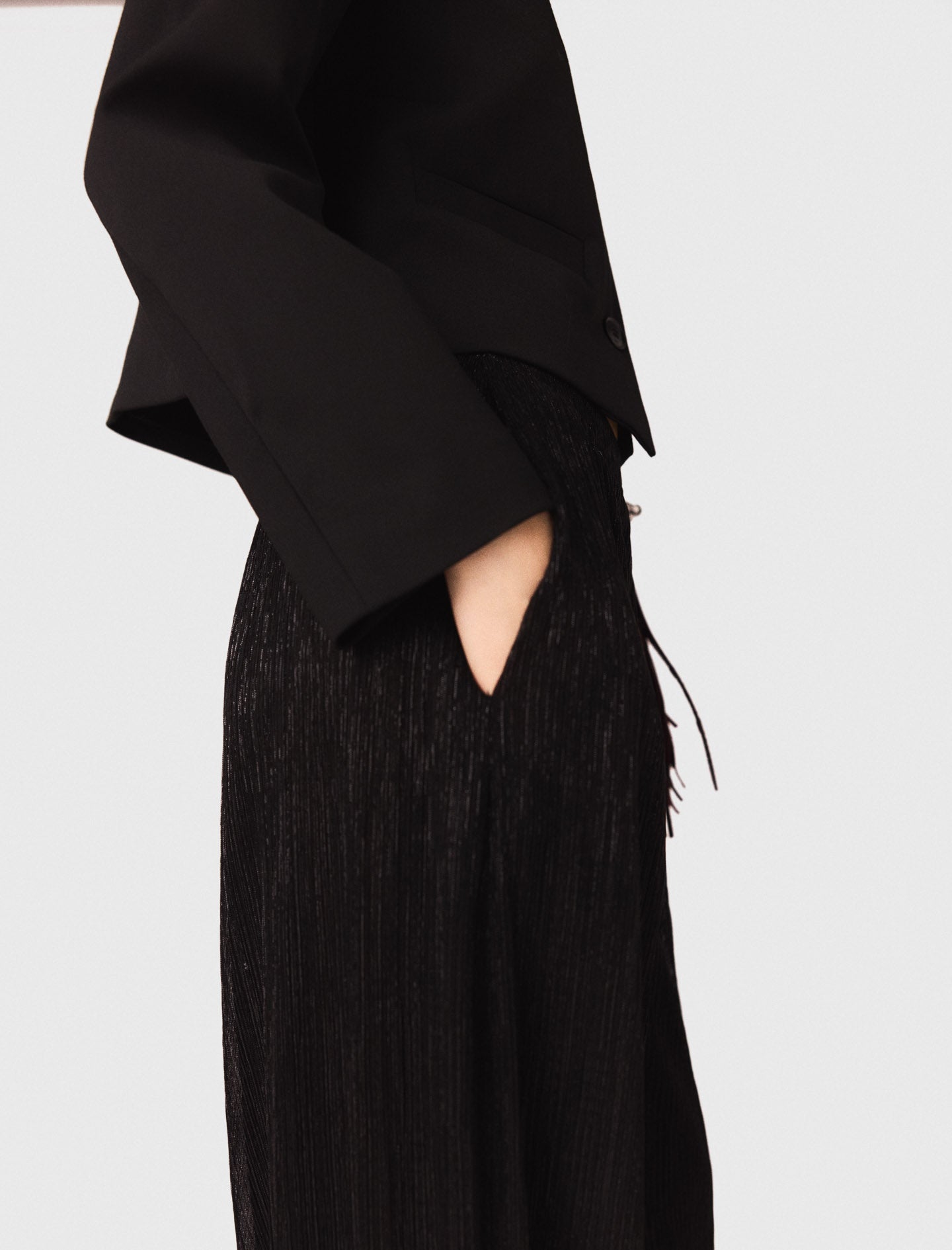 Metallic Harem Trousers BLACK