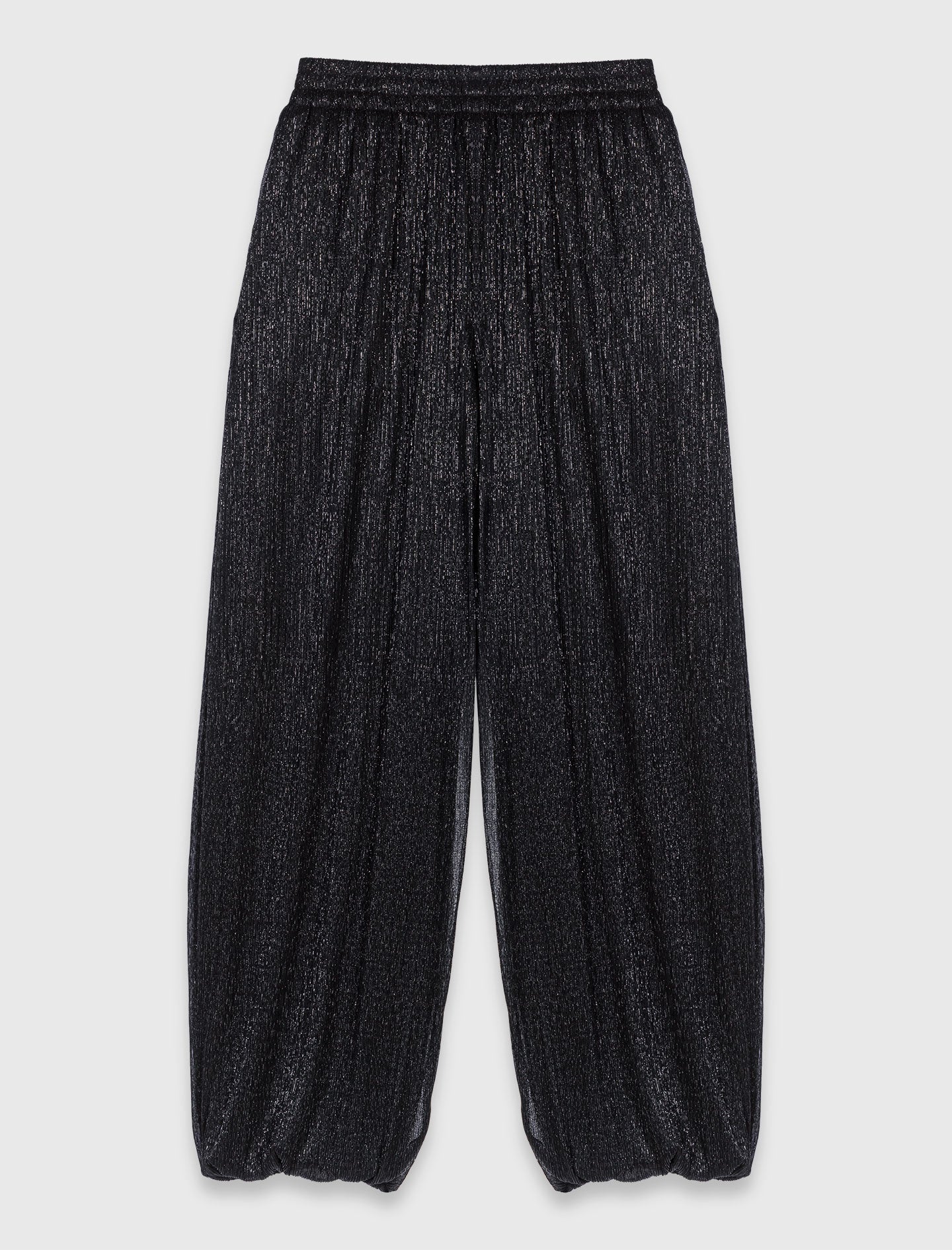 Metallic Harem Trousers BLACK