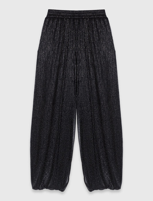 Metallic Harem Trousers Black