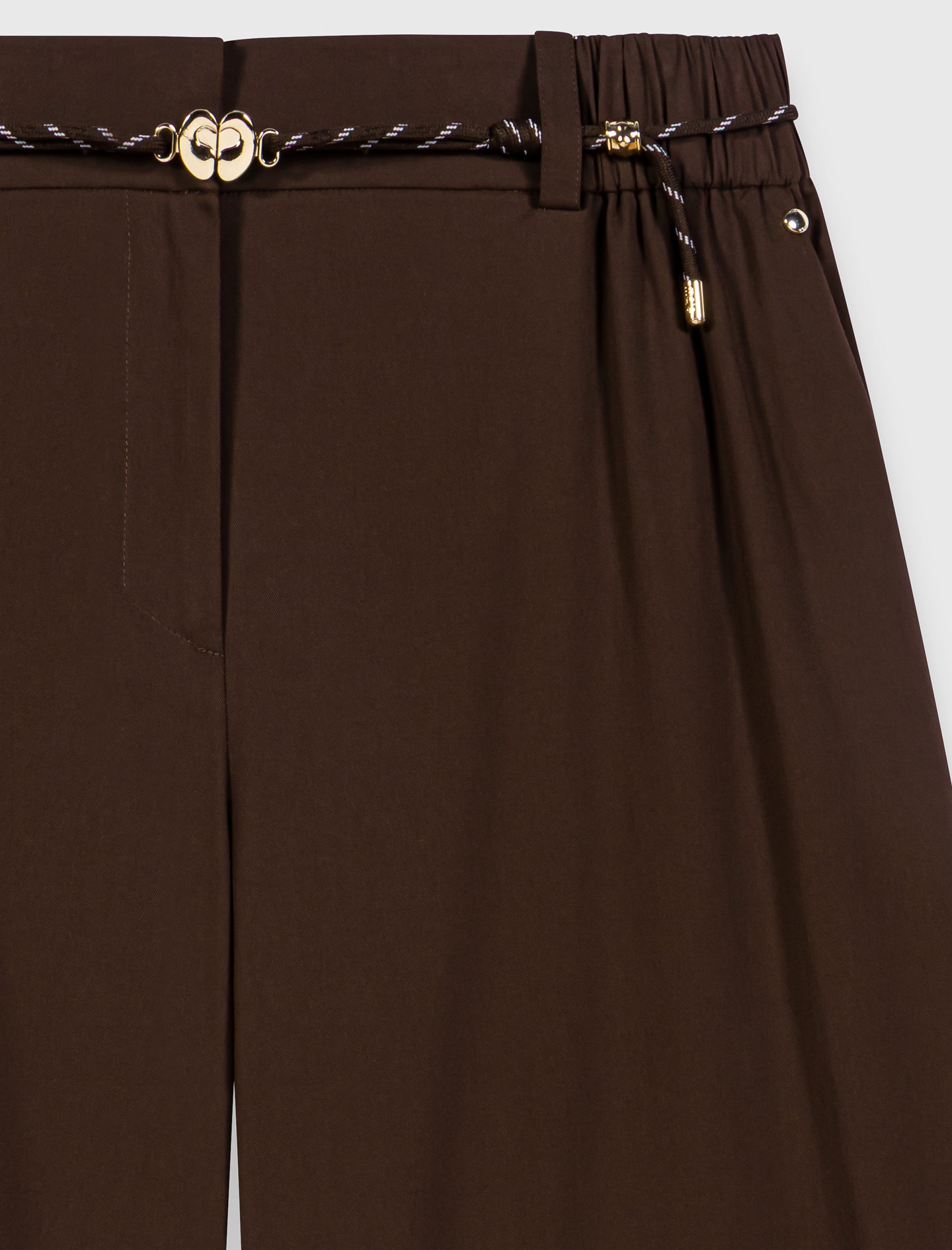Wide-leg cotton trousers Brown