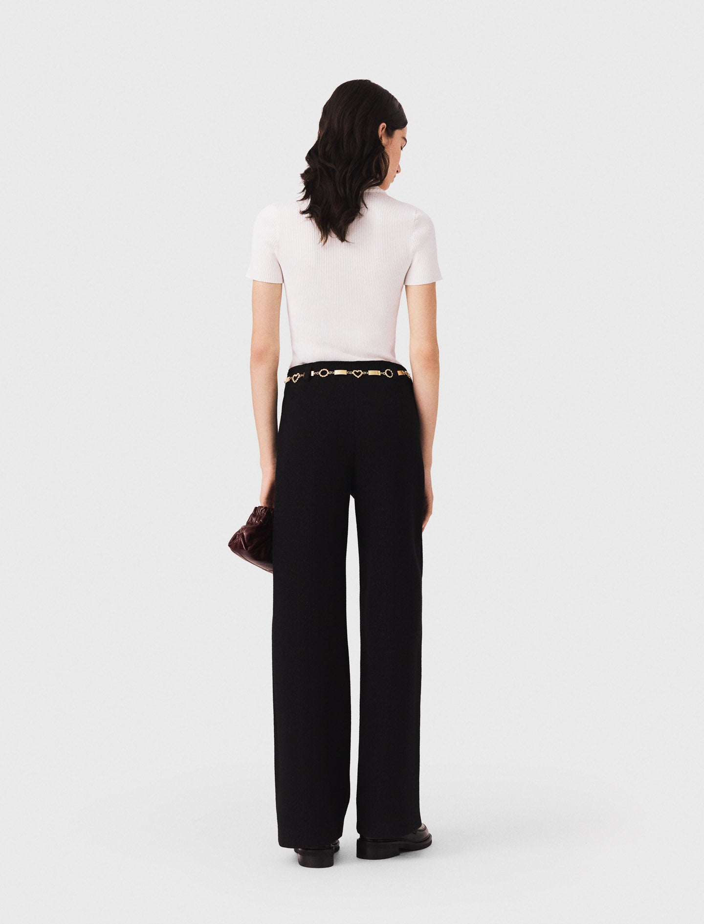 Lurex tweed trousers Black