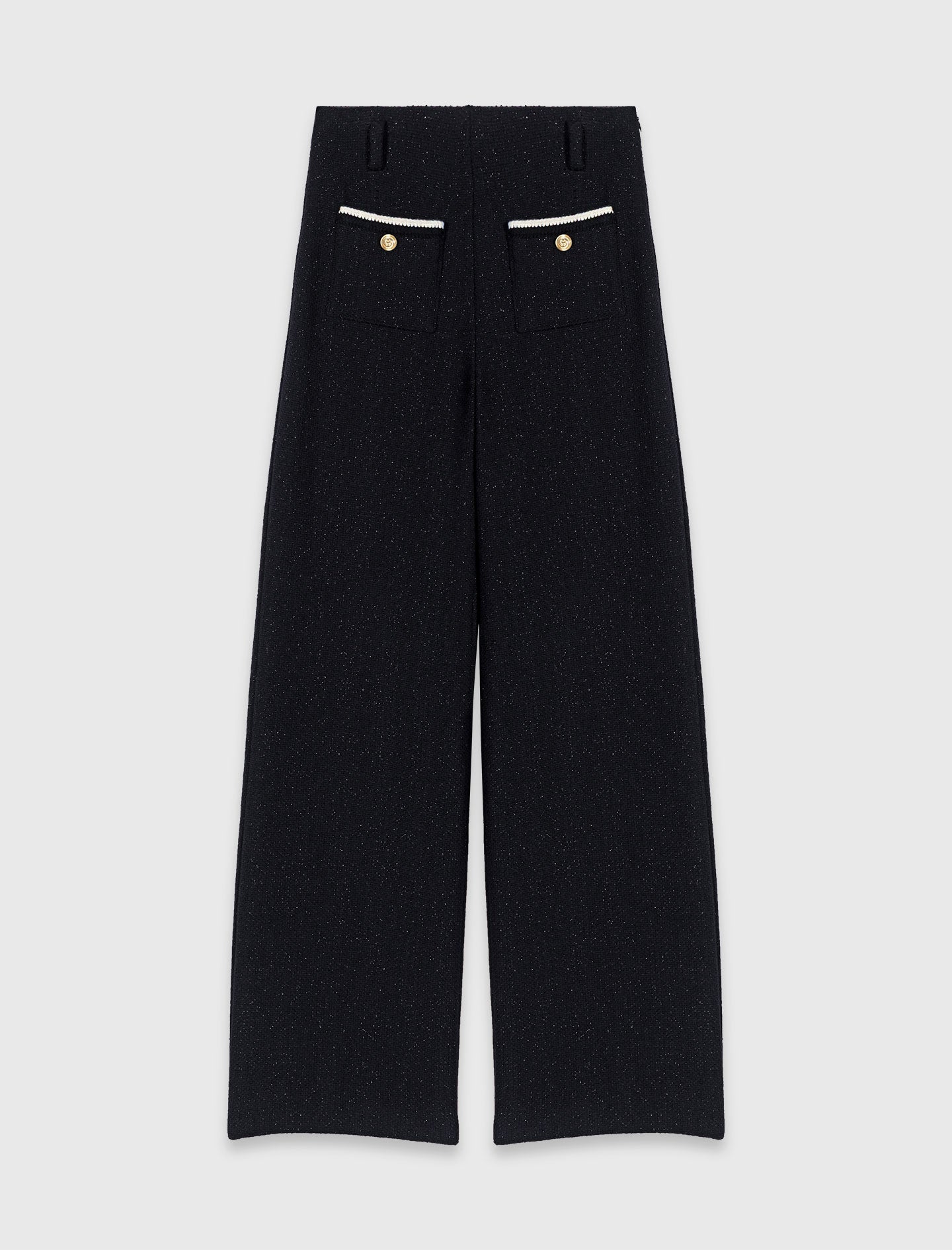 Lurex tweed trousers Black