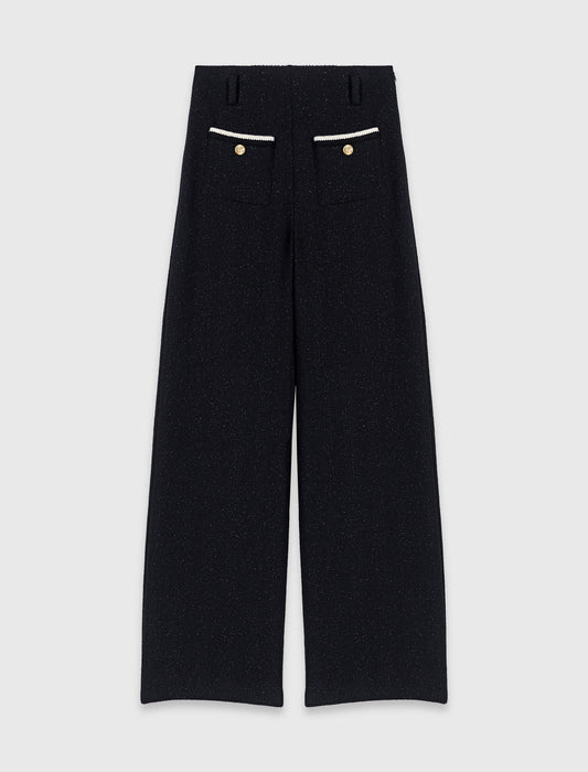 Lurex tweed trousers Black