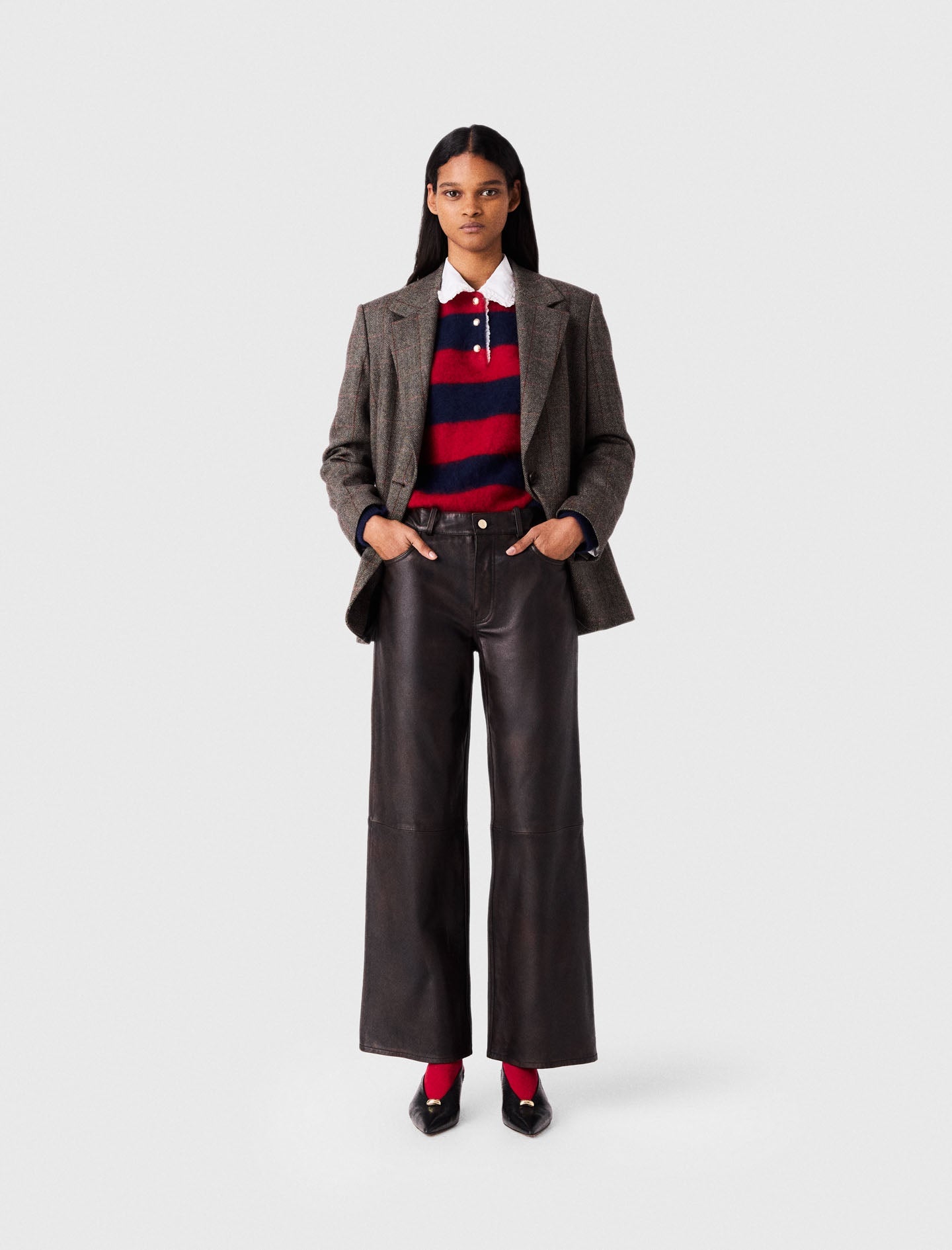 Leather Trousers Dark Brown