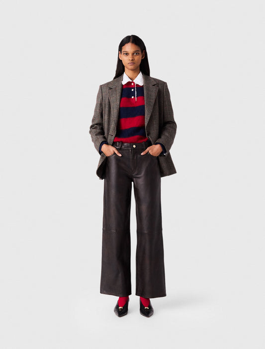 Leather Trousers Dark Brown
