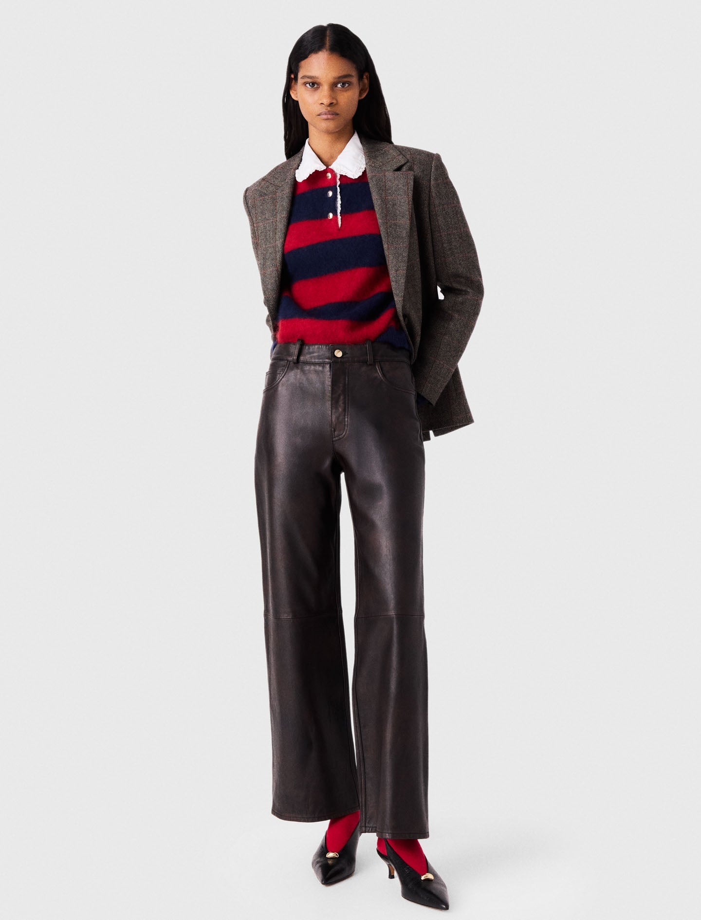 Leather Trousers Dark Brown