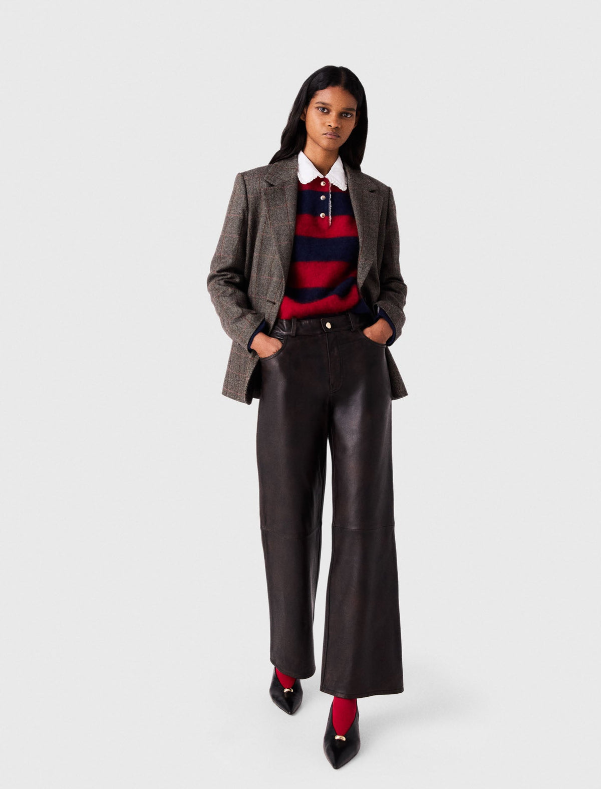 Leather Trousers Dark Brown