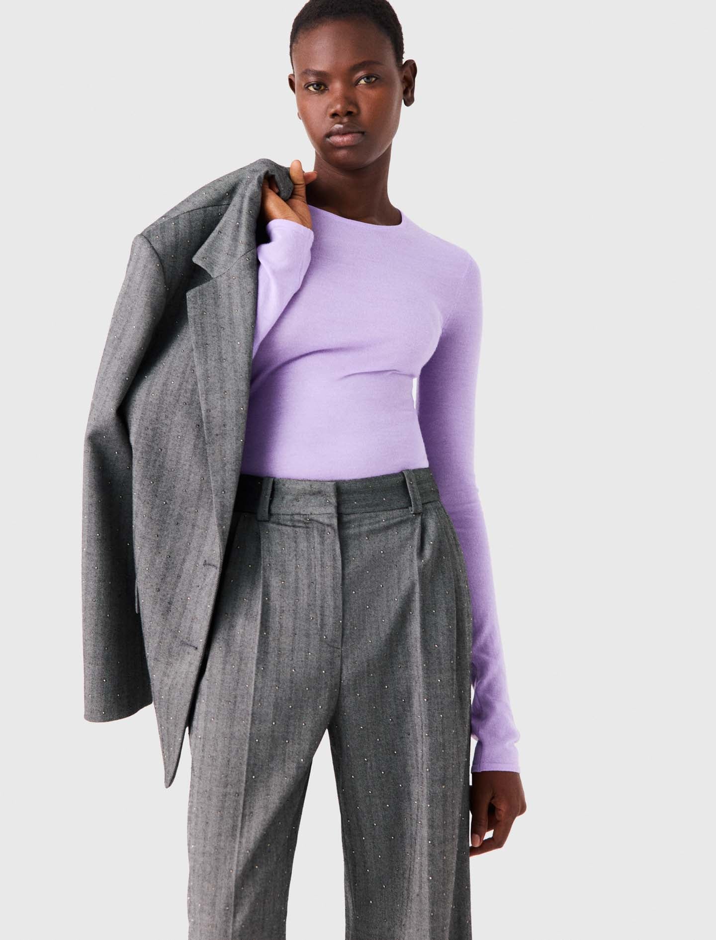 Rhinestone suit trousers Grey