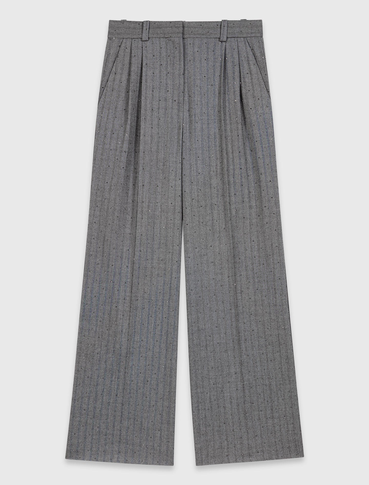 Rhinestone suit trousers Grey