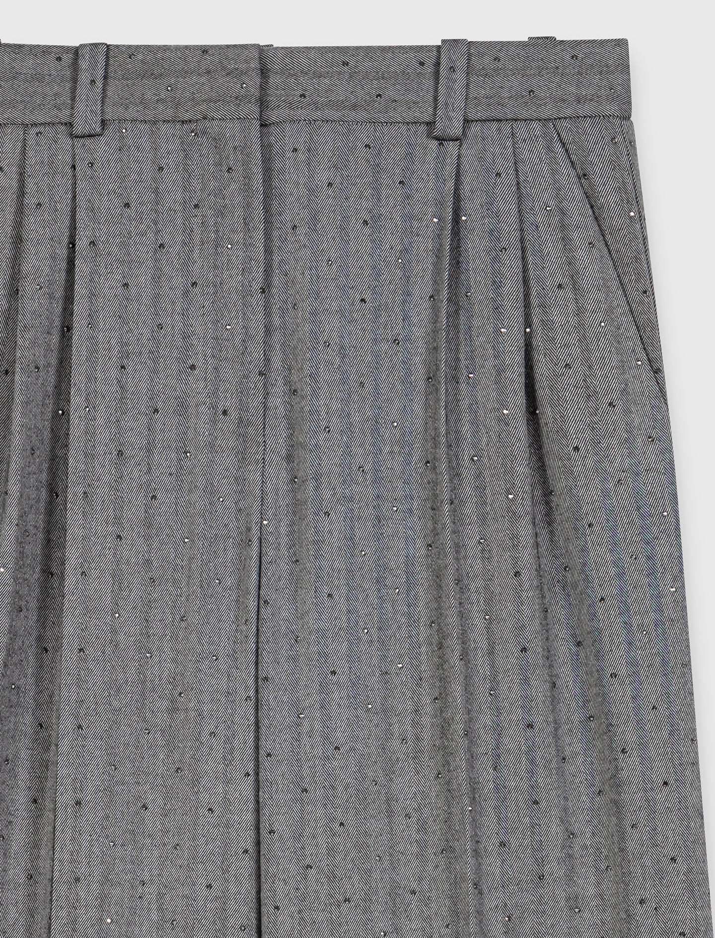 Rhinestone suit trousers Grey