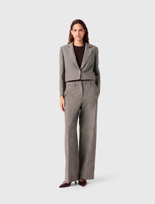 Checked Suit Trousers Brown