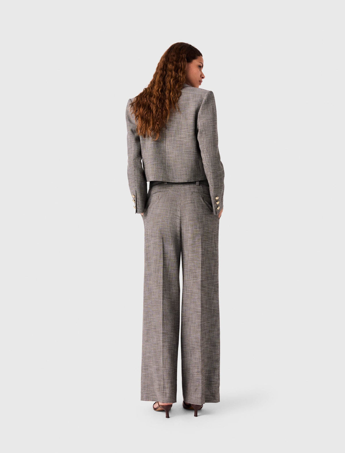 Checked Suit Trousers Brown