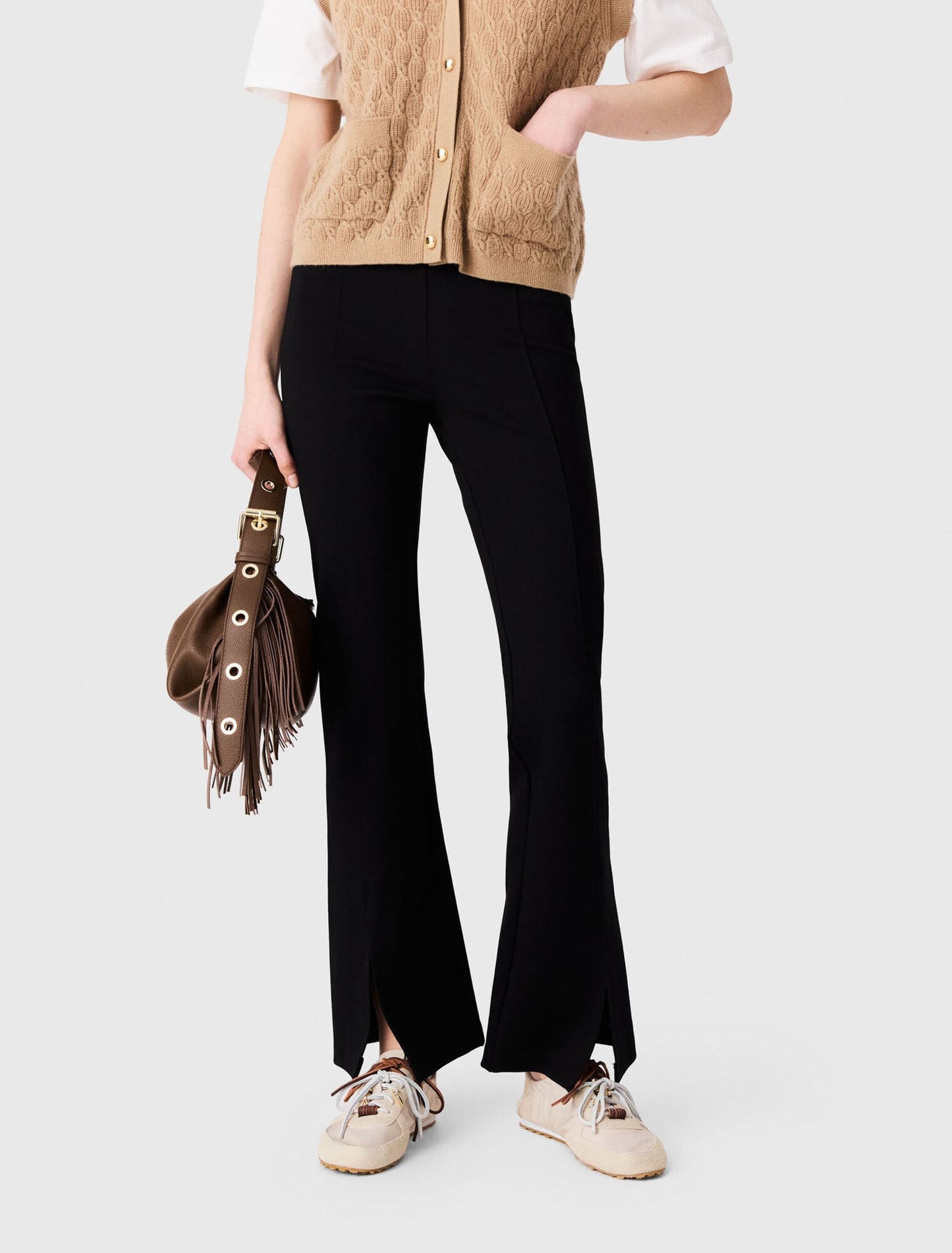 Slit trousers Black