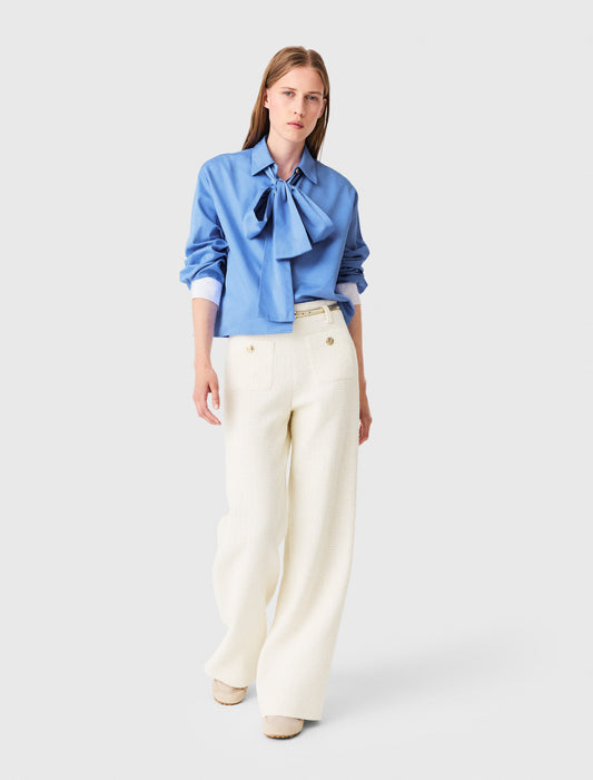 Lurex tweed trousers Ecru