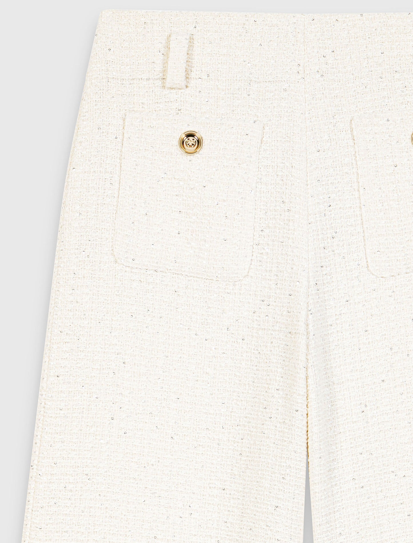 Lurex tweed trousers Ecru